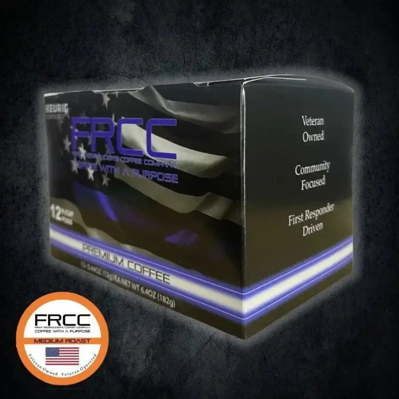 Black box 12ct Police with blue accents and FRCC certification seal displayed