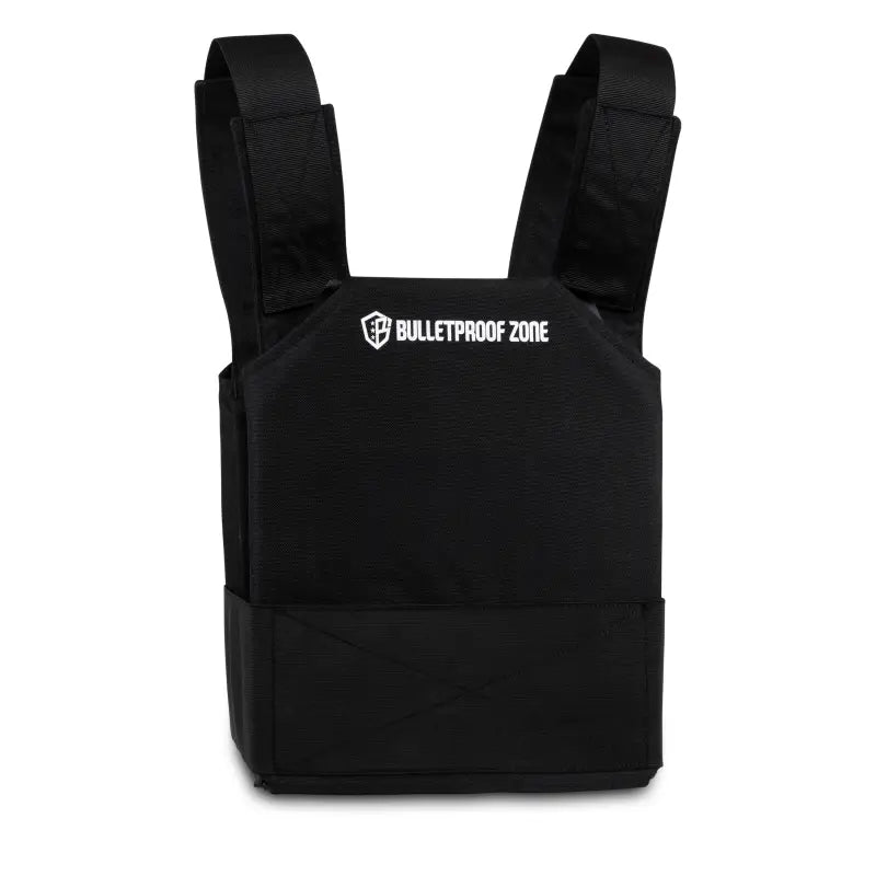 Black ProtectVest® Covert Level IIIA Bulletproof Vest with shoulder straps and front panel