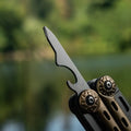 Black butterfly knife with bronze pivot pins for M-Tac Multitool Type 5 Olive