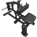 Black calf raise machine SFE Seated Calf Raise featuring adjustable thigh support and plate loaded design