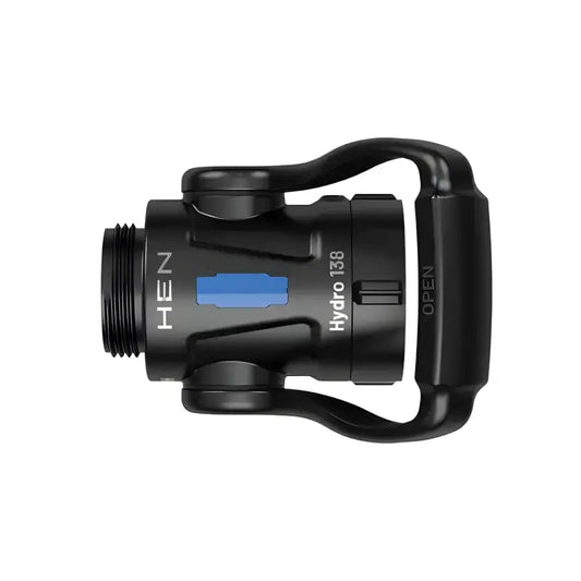 Black camera lens mount with a rotating collar for Hydro-138-1 NPSH gate-ball valve