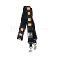 Black tactical nylon radio strap with orange accents and metal clips, red orange reflective