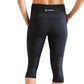 Black Capri-length athletic compression tights from Mudgear Women’s Flex-Fit collection