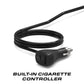 Black car cigarette lighter adapter with coiled cord for Feniex Quantum 2.0 14’’ Mini Light Bar, ideal for police and first responders