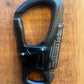 Black climbing carabiner with auto-locking gate for firefighters, police, and first responders