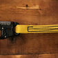 Black carabiner with yellow webbing for personal carry and fireground applications