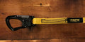 Black carabiner with yellow webbing for personal carry and fireground applications