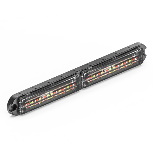 Black-cased LED light bar with wide surface mount for Feniex Q Series Flat Wide Surface Mount