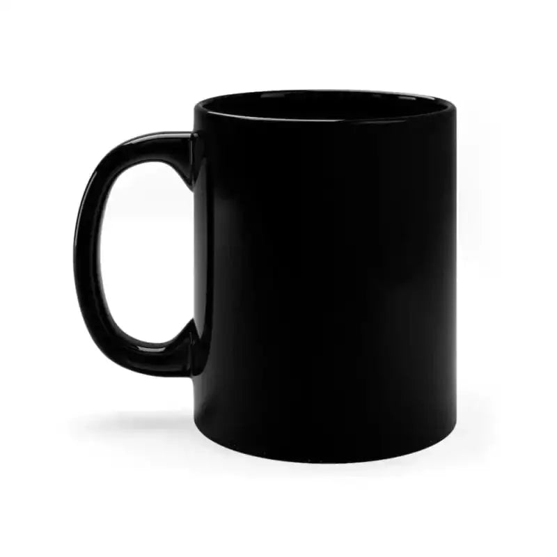 Black ceramic mug from the SS Letter Stack Mug collection, ideal for coffee lovers