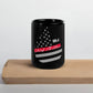 Black ceramic Chief Miller Black Glossy Mug with American flag and red text design