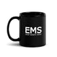 Black ceramic mug with EMS Every Minute Sucks text perfect for morning java or afternoon tea