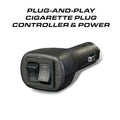 Black cigarette lighter plug controller for Fusion-S 2X Dash Light with pattern capabilities
