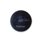 Black circular tin of Stache Salt Freedom Blend Extra Strong Moustache Wax