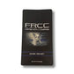 Black coffee package FRCC Dark Roast with wolf design for K9s United coffee