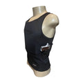 Black Concealable Armor Shirt IIIA with handgun for discreet body armor protection
