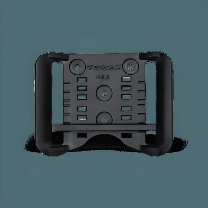 Black Adjustable Stingray Loop Holster Attachment with buttons and triggers for gaming