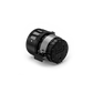 Black cylindrical Feniex Hammer Low-Frequency Siren with metal band for first responders