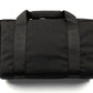 Black duffel bag with nylon straps for Deluxe Pistol Case and locking gun protection