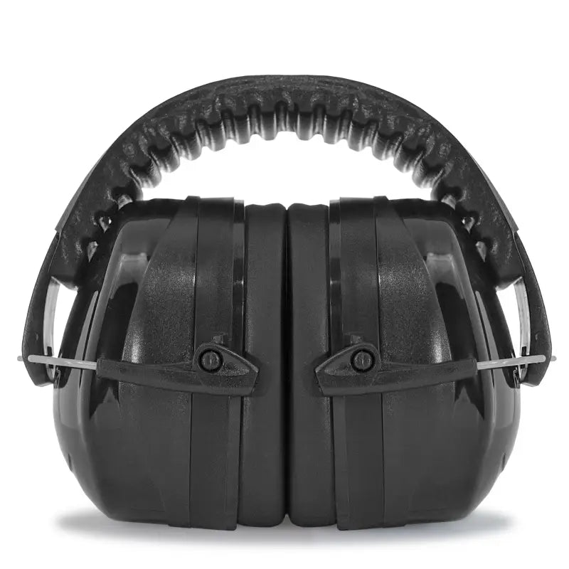 Black folding earmuffs for 27dB NRR noise cancelling hearing protection