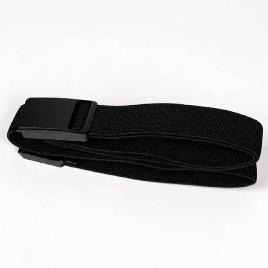 Black elastic Enhanced Rapid Clasp Retention Belt with a durable plastic buckle