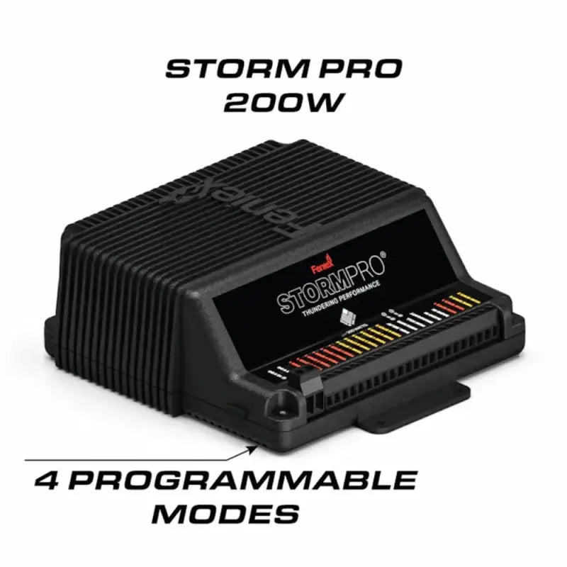 Black electronic control box for Feniex Storm Pro 200W Siren, part of Feniex Storm series