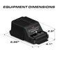 Black Feniex Storm Pro 100W Siren with cooling fins and dimension labels for precise fitting