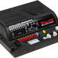 Black Whelen siren amplifier with hand-held controller for emergency alert systems