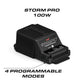 Black electronic siren with cooling fins for Feniex Storm Pro and Storm, high-performance emergency lighting