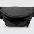 Black fabric waist pouch ideal for first responders and firefighters in emergency situations