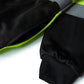 Black fabric UPA542 HiVis 1/4 Zip Soft Shell Pullover with neon green trim