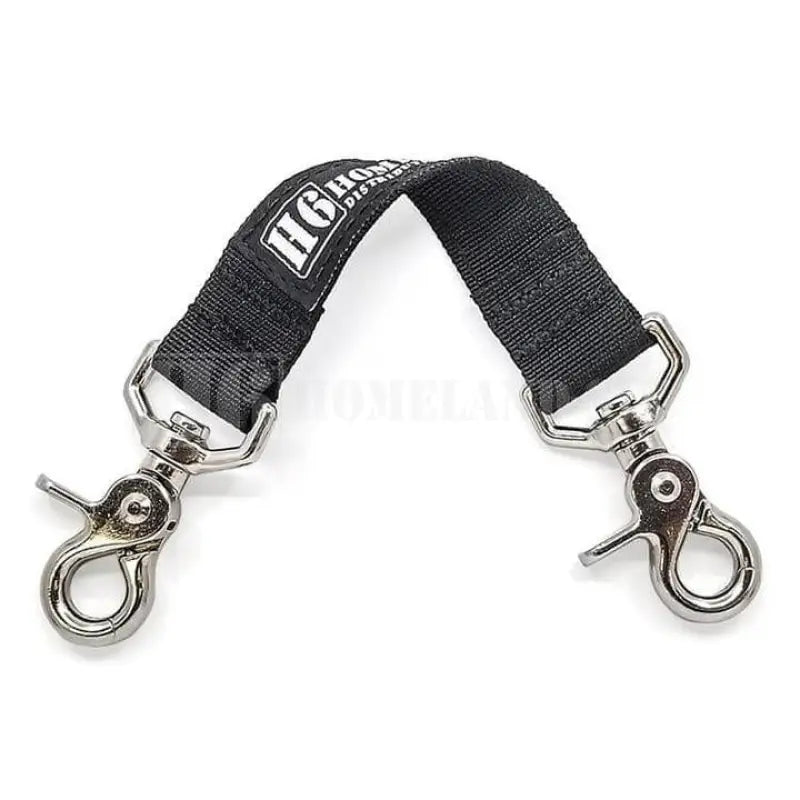 Black fabric strap with metal swivel clips, military grade nylon, H6 Frontline Radio Strap