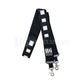 Black tactical nylon radio strap with reflective squares and metal clips for H6 FRONTLINE RADIO