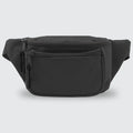 Black waist pouch with multiple zippers, ideal for first responders and firefighters