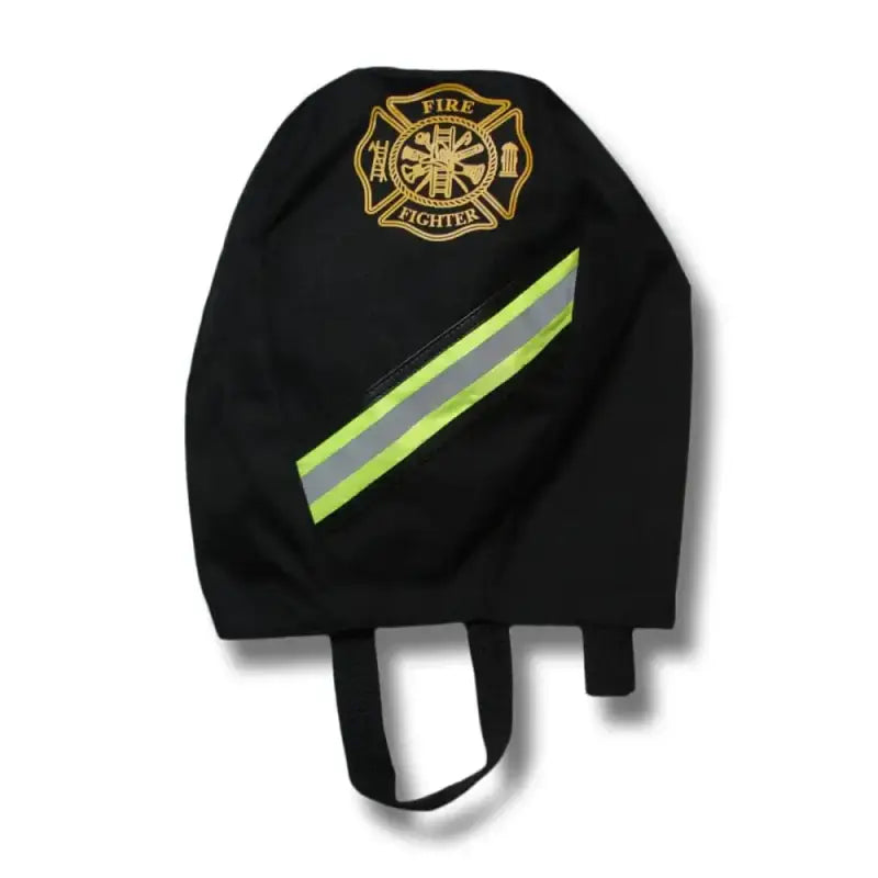 Black firefighter helmet cover with reflective stripes for SCBA Mask Bag with multiple options