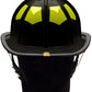 Black UST Super Lightweight Helmet with Brass Eagle and lime yellow reflective panels