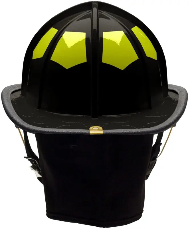 Black UST Super Lightweight Helmet with Brass Eagle and lime yellow reflective panels