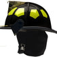 Black UST Super Lightweight Helmet with Brass Eagle and lime yellow reflective markings