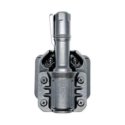 Black MCH Duty Flashlight in holder for Cloud Defensive MCH Duty Flashlight Carrier