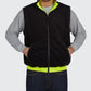 Black fleece zip reversible insulated vest with neon yellow trim by Utility Pro UHV1001 HiVis