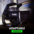 Black FLEX tool mount for adjustable positioning with FLEX FX5131-Z Flood Light