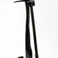 Black floor pump with composite handle for inflating bicycle tires, USA patented design