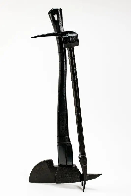 Black floor pump with composite handle for inflating bicycle tires, USA patented design