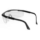 Black-framed rectangular safety glasses with clear lenses for high impact protection ANSI Z87+