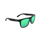 Black-framed Pomona Celtic sunglasses with green mirrored lenses for frontline optics