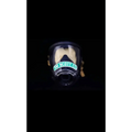 Black gas mask with turquoise banner featuring IdentiFire™ Facepiece Nameplate for 3M™ Scott™ Vision