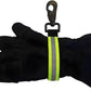 Black glove with neon yellow reflective strap for Heavy Duty Firefighter Glove Strap