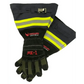 Black MK-1 Texas Long Cuff firefighting glove with cut resistance and yellow stripes