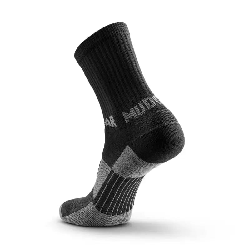 Black and gray MUDGEAR Performance Hiking Trekking Socks for outdoor adventures