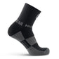 Black and gray MudGear 5” Crew Height Trail Running Socks with ribbed texture and arch support