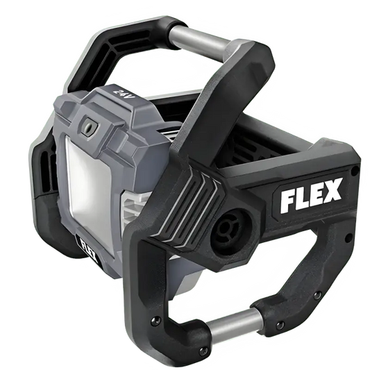 Black and gray FLEX brand LED work light, dual handles, FLEX FX5131-Z Flood Light Tool Only